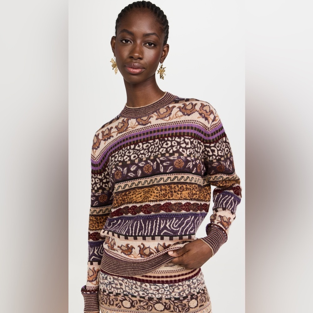 Ulla Johnson Woodland Lara Jacquard Sweater size Medium